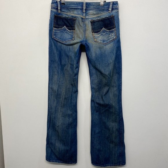 Mens Zaf 796 Flare Denim Jeans 33x34 